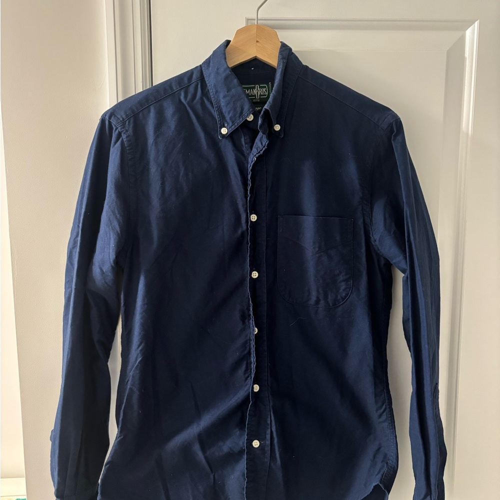 Gitman Brothers Overdye Navy Oxford Shirt